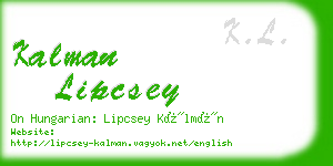 kalman lipcsey business card